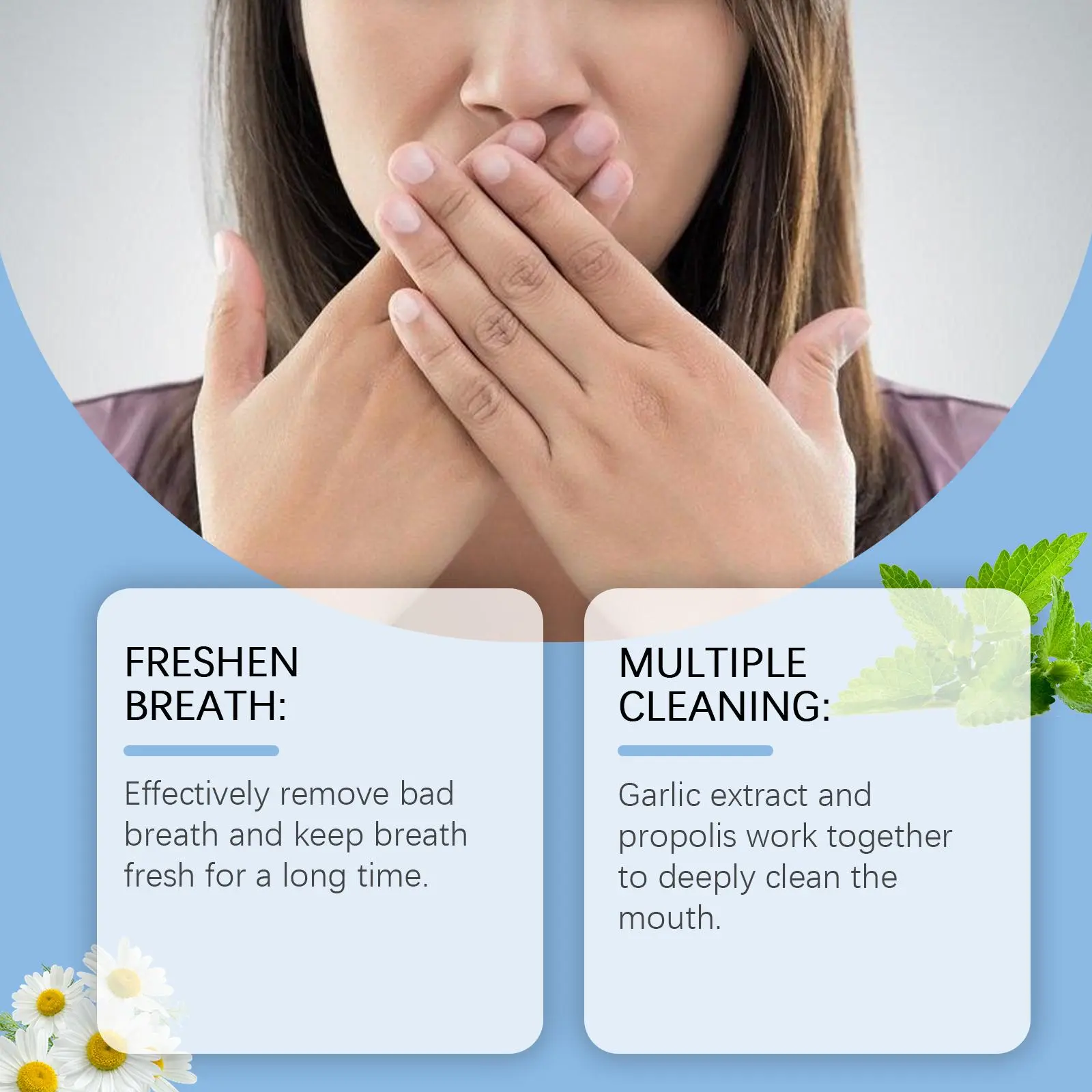 Oralhoe Dental Care Mouthwash Cleaning Oral Odor Care Teeth Freshening Mouthwash Natural Mint Propolis
