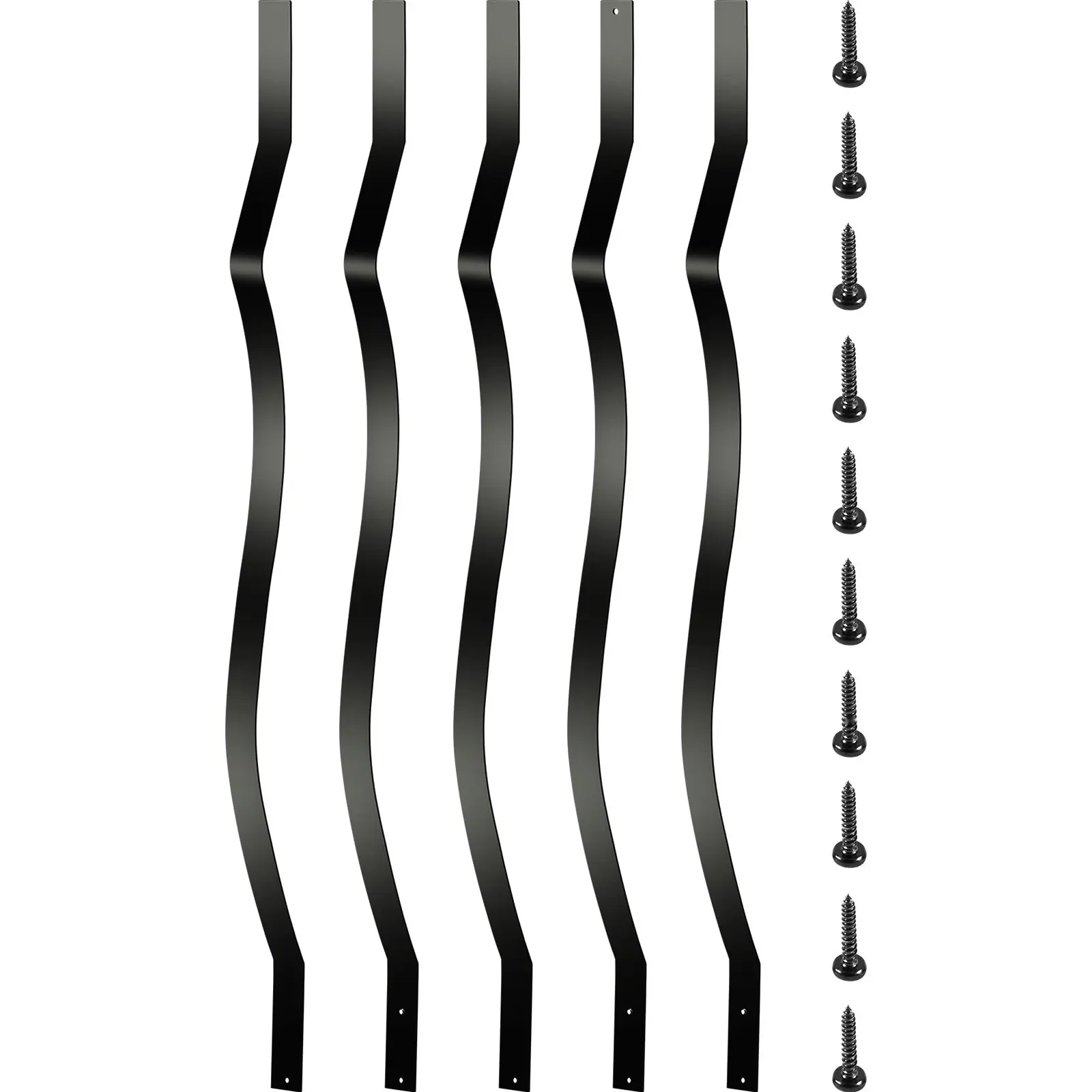 Deck Balusters, 51 Pack Metal Spindles, 32.25"x1" Staircase Baluster With Screws, Aluminum Alloy Deck Railing For Wood And Composite Deck, Stylish Outdoor Baluster For Stair Porch, Weatherproof, Powder-Coated Finish