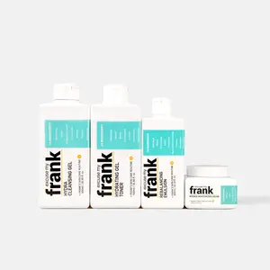 Excuse My Frank Complete Line for Oily Skin - 4-Step Skincare Routine with Hydra-Cleansing Gel, Hydrating Gel Toner, Rebalancing Emulsion & Intense Moisturizing Cream