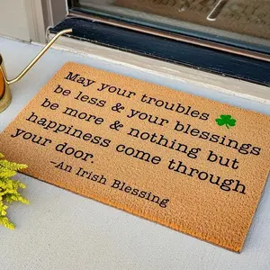 Saint Patrick's Day Irish Blessing Doormat, St Patricks Day Door Decor, St Patty's Decor, Irish Door Mat, Shamrocks, Welcome Mat, St Paddys