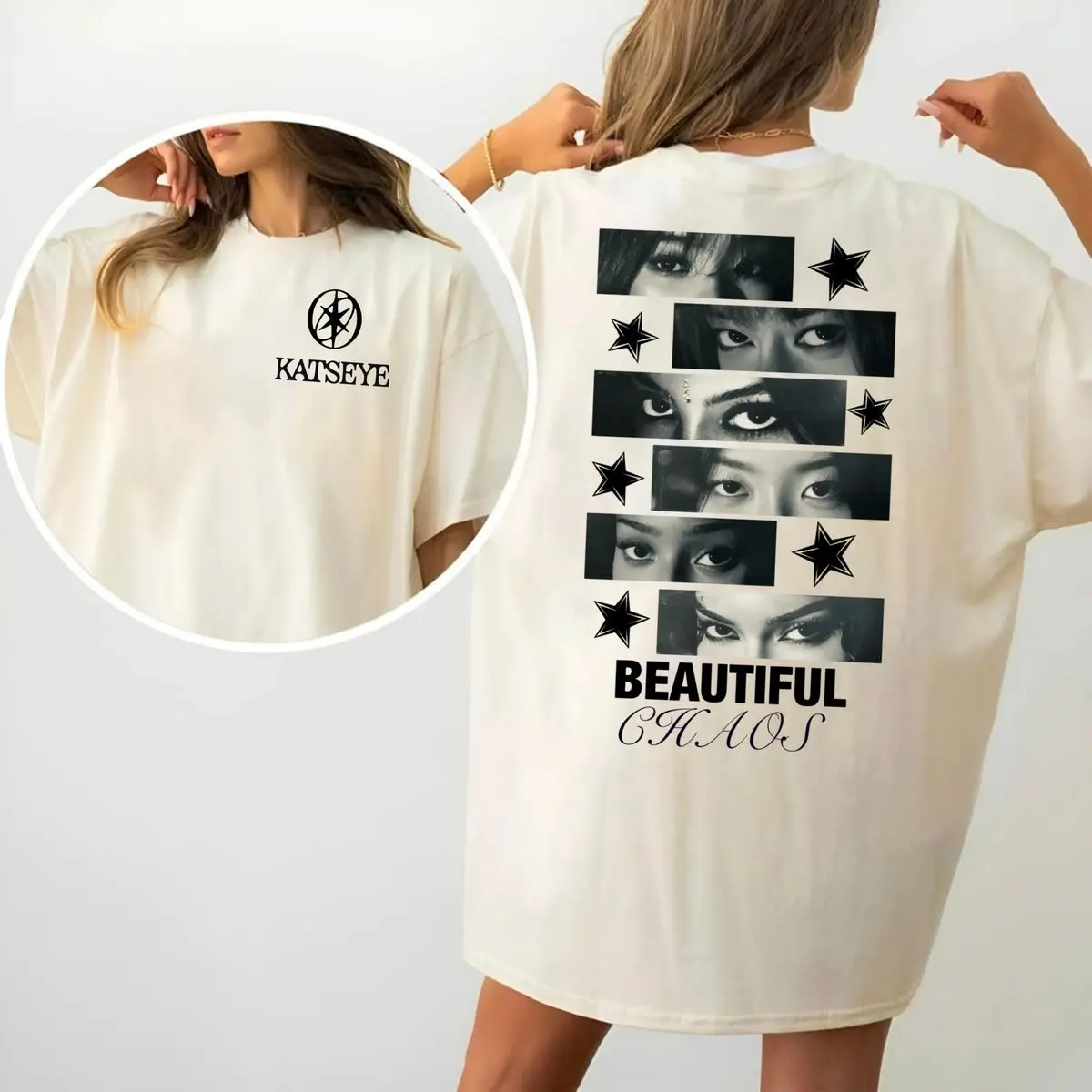 Katseye Beautiful Chaos Sweatshirt, Kpop Y2k Katseye 2 Sides Hoodie, Katseye Soft Is Strong Shirt, Katz Eyekon Fandom Sweater , Unisex Sweater Pullover Tee