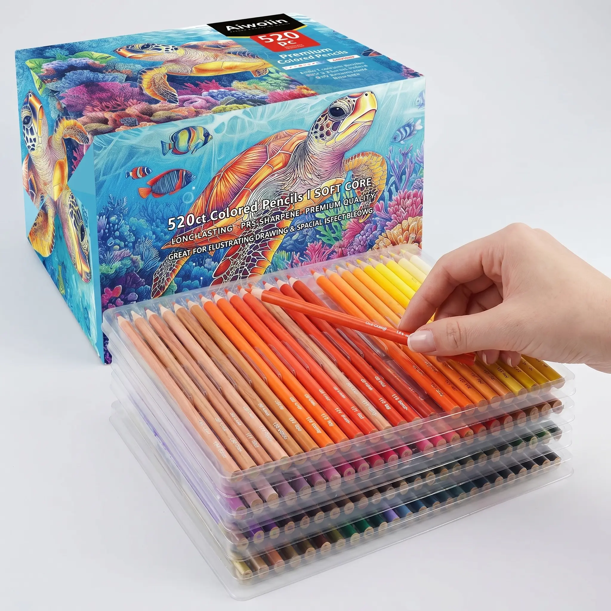520 Colored Pencils, Oil Based Colored Pencils Soft Core Color Pencil Set Drawing Pencil Ideal for Adult Coloring Books Artists,back to school
