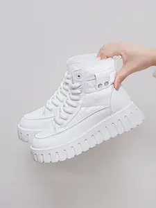 Women's Winter Fleece Lined High-Top Snow Boots, Versatile Thick Sole Warm Casual Cotton Shoes, Boots for Women, Casual Sporty Boots