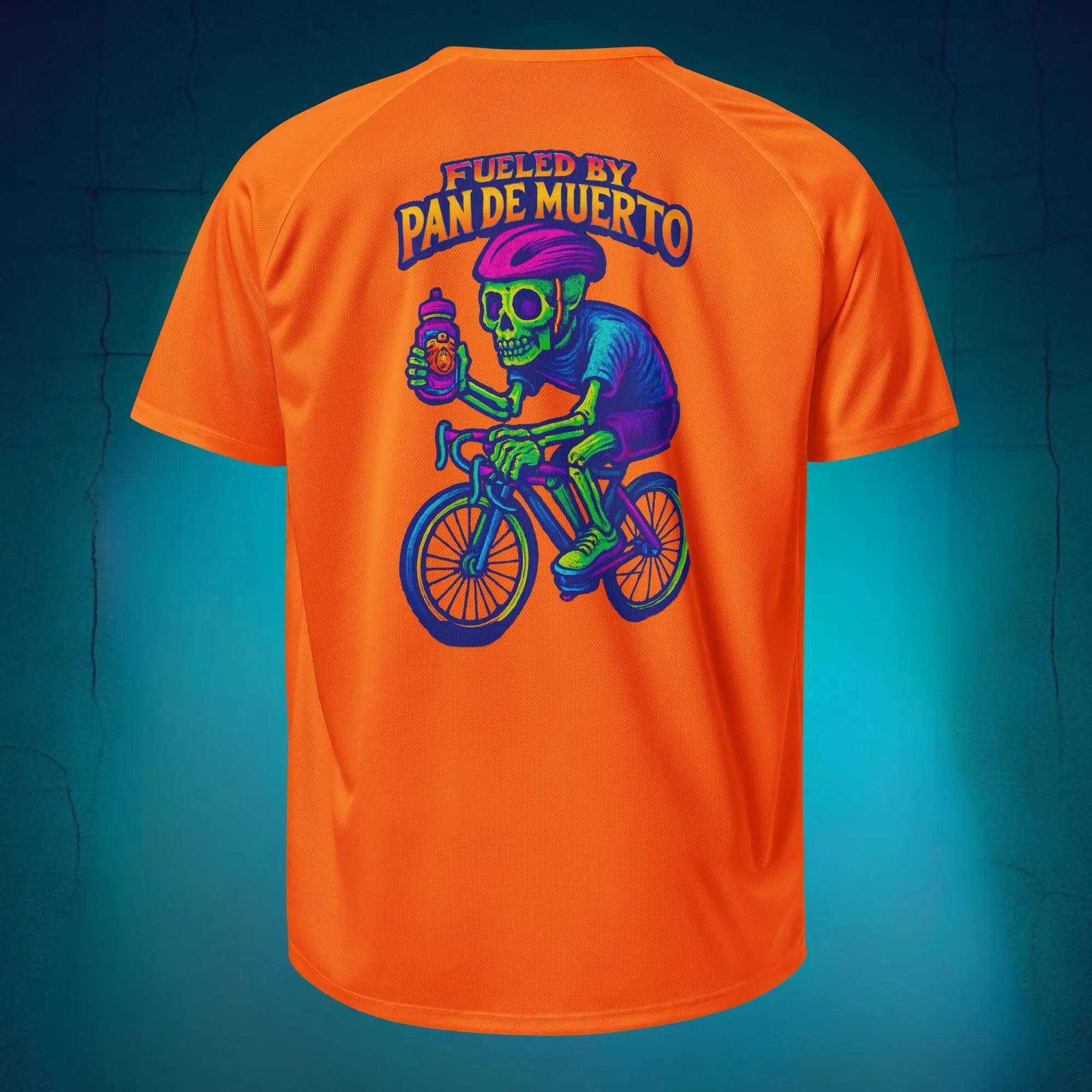 Fueled by Pan de Muerto Jersey | Skeleton Cyclist Día de Muertos Sports Jersey