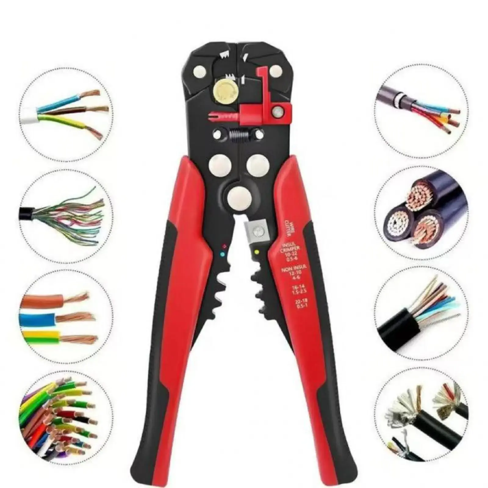 3 in 1 Precision Wire Stripper,Wire Cutter,DIY & Professional Use,Wire Stripper,Electrical Repair,Wire Terminal Crimping Tools Kit,Wire Stripping Tool,Suitable for AWG 10-22 Solid Wires,Professional Hand Tools.