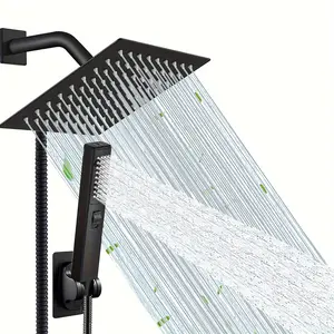 Comfort 6/8” Rain Shower Head with 2-in-1 Hand Shower with 78 Extra Long Hose, 3-Way Switcher, Bonded Shower Head HolderBuilt-in Power Wash feature cleans tubs, corners, tile and pets
