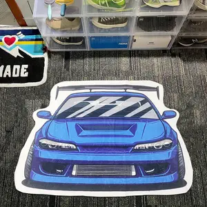 Car Shaped Area Rug, 1 Count Creative Cartoon Sports Car Pattern Floor Mat, Non-slip Machine Washable Carpet, Decorative Rugs for Home Living Room Bedroom