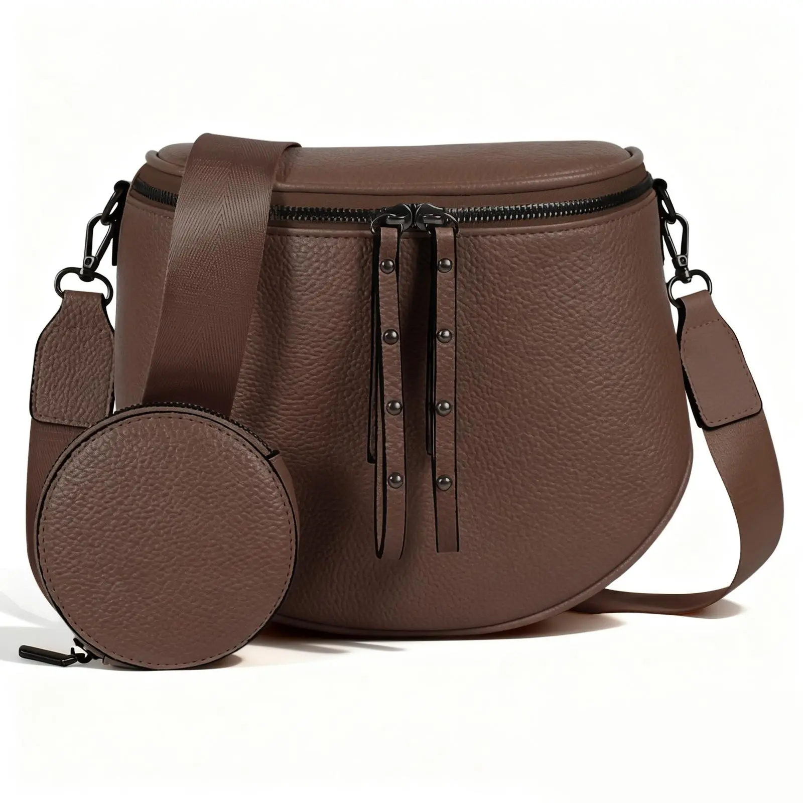 Women's Crossbody Shoulder Bag - Large Multi-Purpose Fanny Pack with Adjustable Strap, Coin Purse, Zipper, Leather Pouch, Athletic & Business Crossbody Purse for Daily Work, Party Use, Casual Crossbody Bag