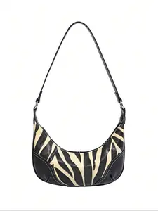 Simple, exquisite, versatile and personalized design with zebra pattern trendy women's bag, a niche simple women's single shoulder crossbody bag, suitable for commuting, shopping, dating, parties, outings and other occasions.