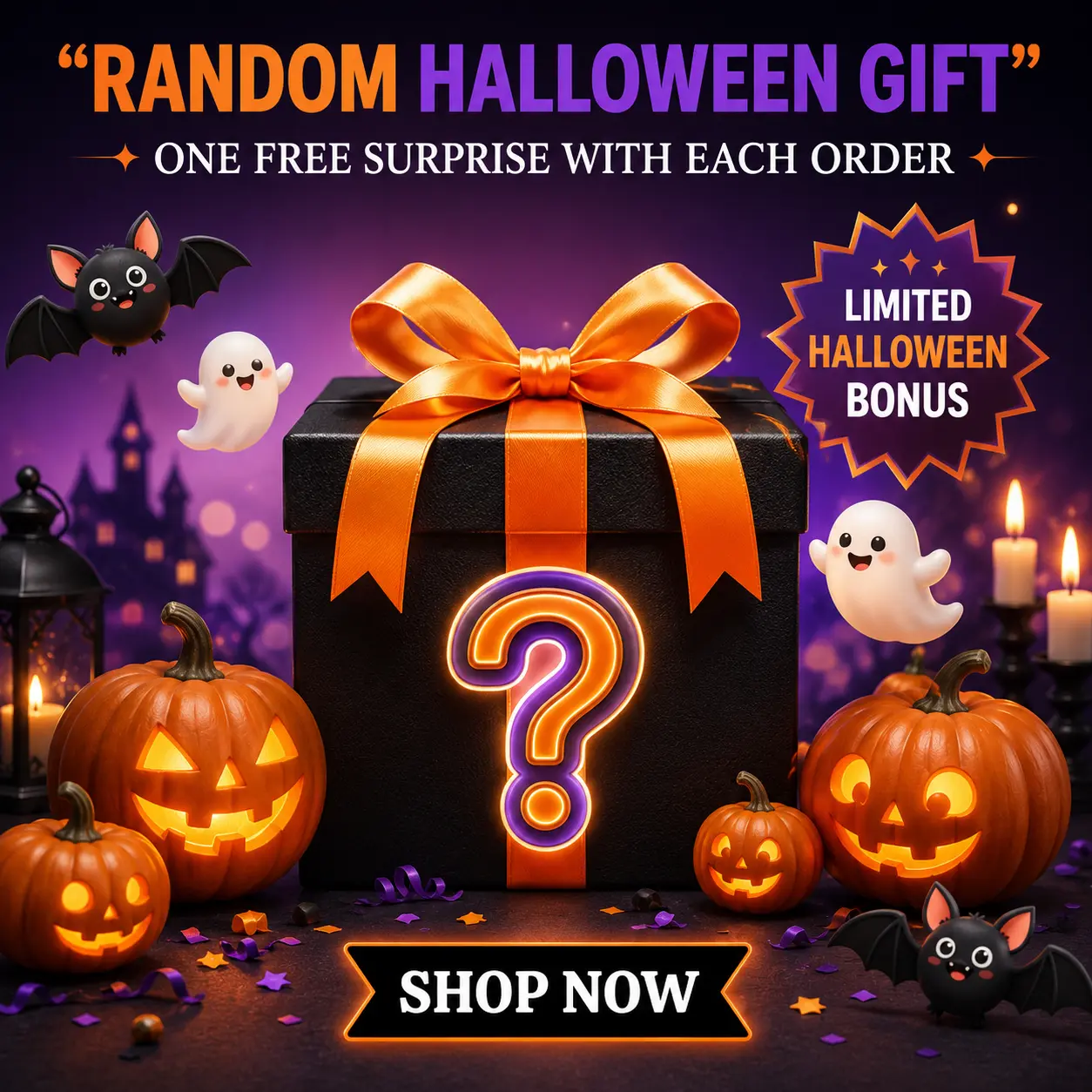 Random Halloween Gift, One Free Surprise with Each Order, Limited Halloween Bonus Gift