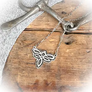 Western Boot Stitch Necklace | Classic Western Pendant Necklace Cowboy Jewelry