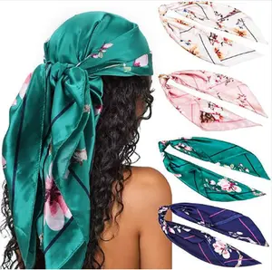 35'' Like Scarf - 4pcs Satin Square Head Scarves for Women Large Bandanas Headscarf Hair Wrap for Sleeping, Head Covering, Sleep Accessory, Elegant Design, Vintage Style, Soft Fabric, Smooth Texture, Fashion Accessory, Women's Fashion, Beauty tiktokshopsp
