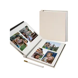 Vienrose Self-Adhesive Hardcover Magnetic Scrapbook Album – Reusable Sticky Pages for 4×6, 5×7, 8×10 Photos, Includes Metallic Pen (Multiple Sizes & Linen Colors)