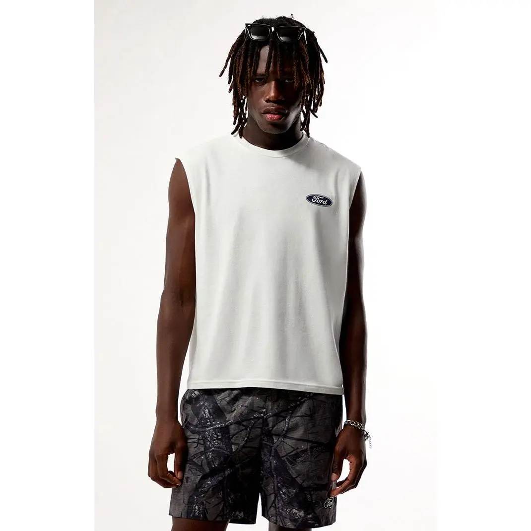 FORD Men's White Craft Cutoff T-Shirt - Multicolor