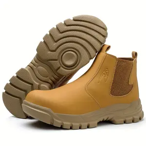 Multi-Terrain, Men's Steel Toe & Puncture Proof Safety Shoes, Comfy Non Slip Durable Rubber Sole Lace Up Work Boots unisex anti-smash safety shoe