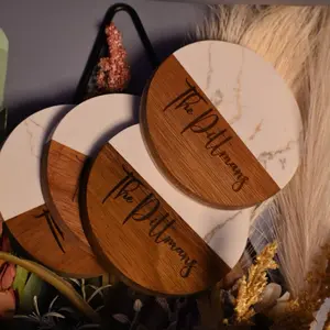 Personalized Coaster - Custom Design with Name Engraving - Personalized Drink Coasters for Personal Use Set Tableware