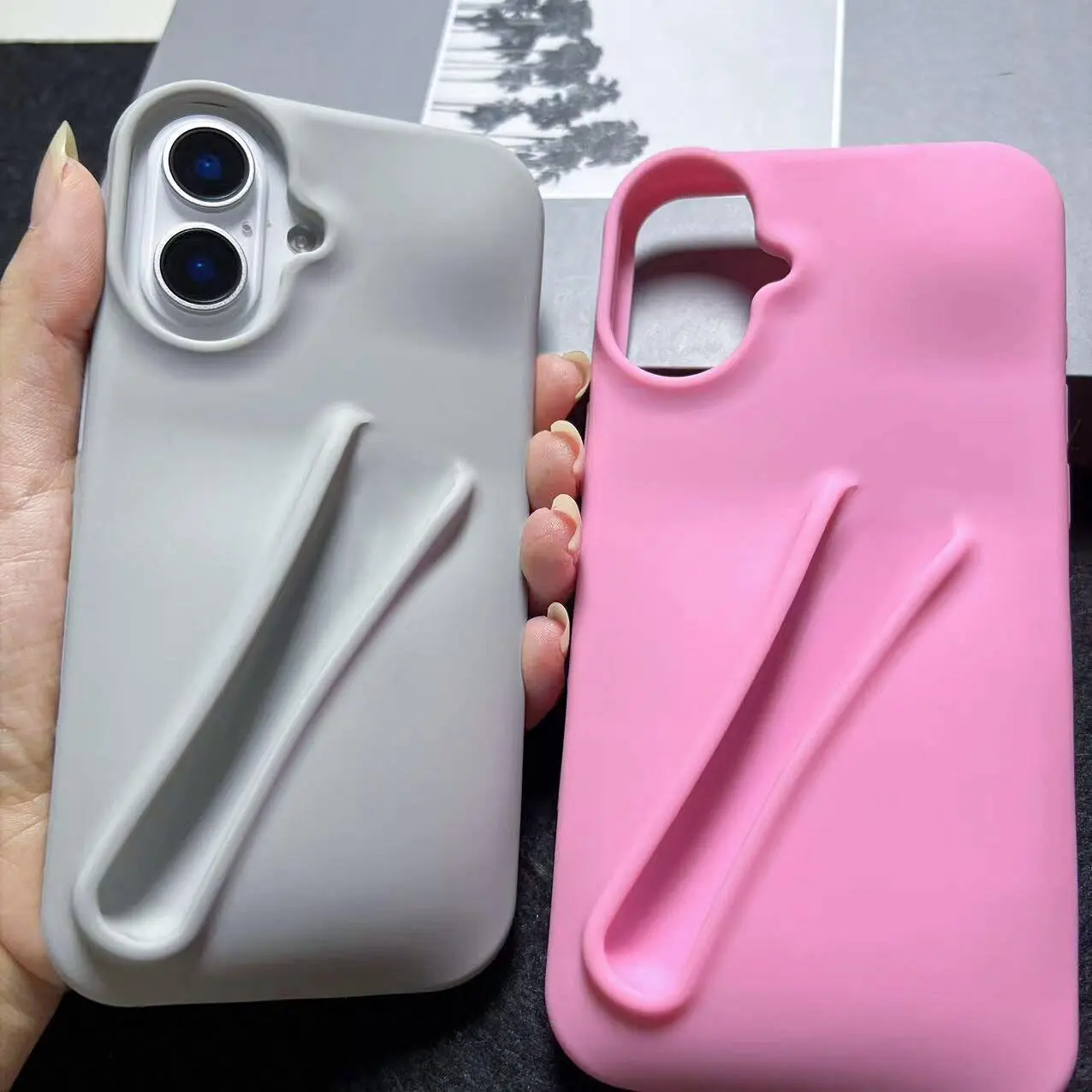 Lip Gloss Card Holder Phone Case with Handle - Soft Silicone Shockproof Protection Cover, Mobile Phone Accessories Compatible with iPhone 17,16,15,14, Button