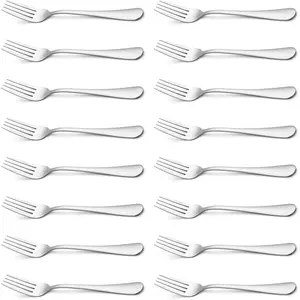 Silverware, Set of 16 Dinner Forks, 8 Inches   Grade Stainless Steel Forks for  Kitchen Party Restaurant, Mirror Polished Dishwasher Safe