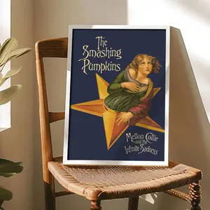 T-The S-Smashing P-Pumpkins Painting Calligraphy Gallery-Quality Canvas Wall Art Poster | Waterproof & Fade-Resistant | Minimalist Unframed Design | Living Room, Bedroom & Office Decor | Multiple Sizes | Holiday gifts