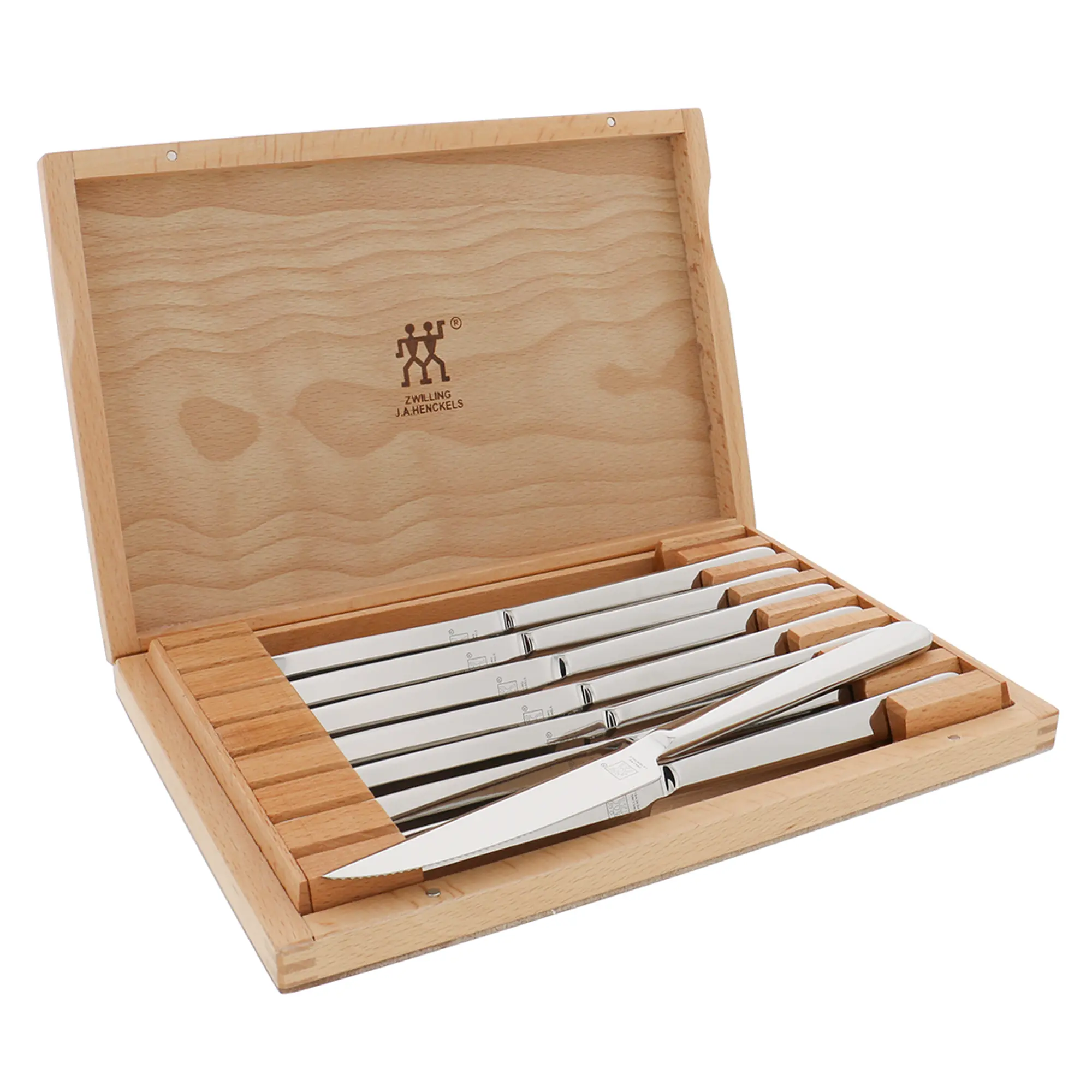 ZWILLING Contemporary 8pc Steak Knife Set, Oval handle Stainless Steel 12" x 10" case ZWILLING Contemporary 8pc Steak Knife Set, Oval handle Stainless Steel 12" x 10" case