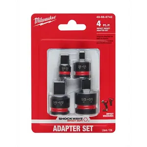 Milwaukee 49-66-6742 SHOCKWAVE™ Impact Duty 1/4"-1/2"Drive Adapter Set