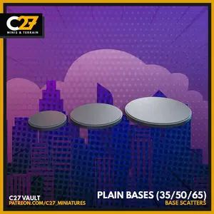 C27 Plain Base 50mm - 40mm Scale Collectible Miniature with Highly Detailed Sculpt and Crisp Features for Painting Display or Tabletop Gaming
