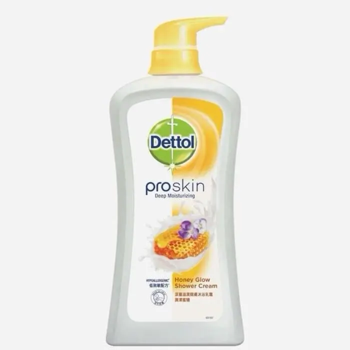 Dettol ProSkin Anti-Bacterial Body Wash & Shower Gel Honey Glow Scent 900ml Large Bottle for Gentle Cleansing of Sensitive Skin