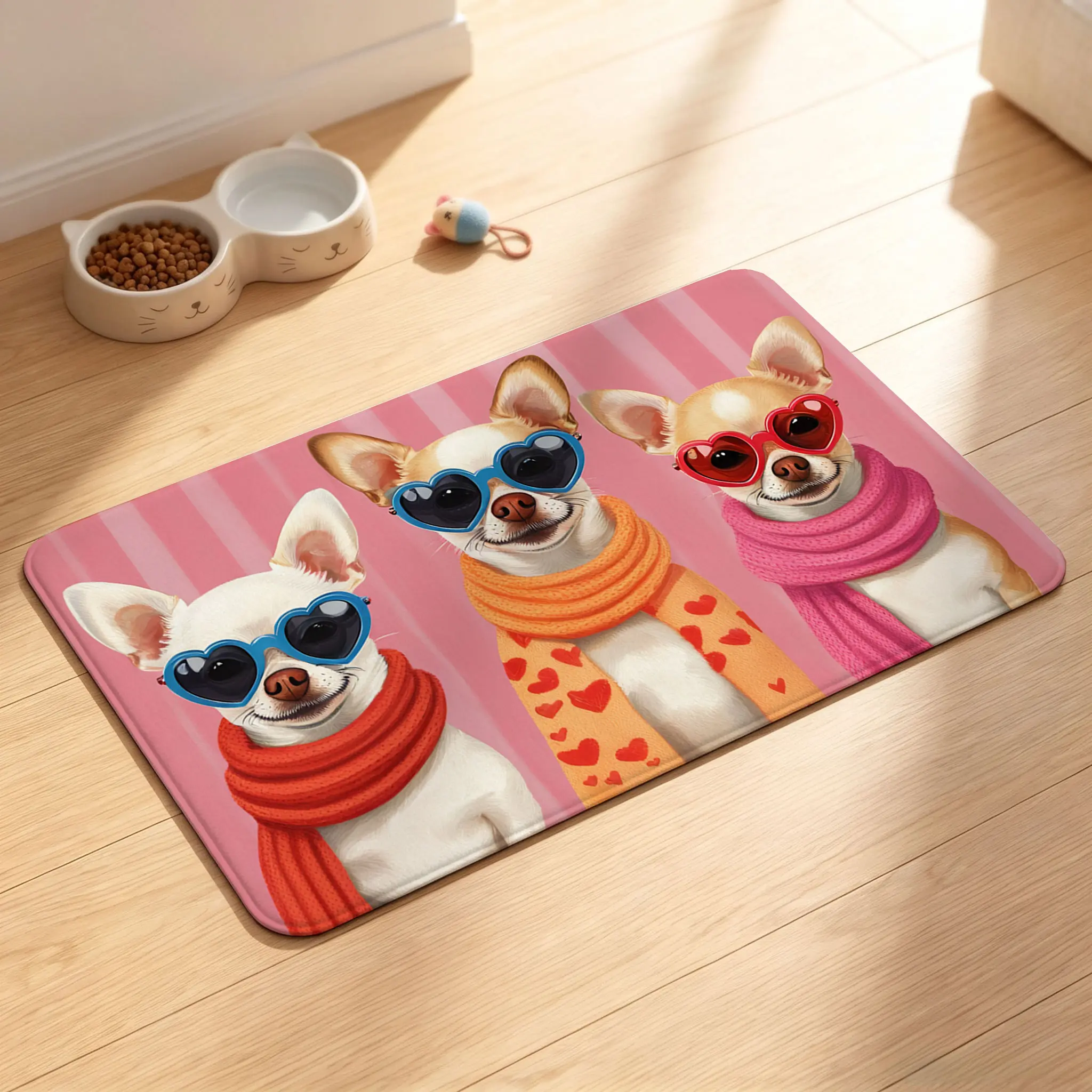 PVC Fabric Pet Feeding Mat - Waterproof Floor Protector Pad, Durable, Anti-Scratch, Easy-to-Wipe-Clean Household Textile Mat