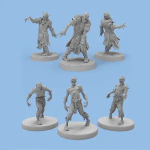 6 Pcs DND Zombies Miniature Models 3D Printed Paintable Miniature Collectible Figurines for TRPG