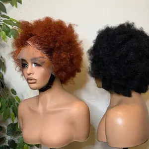 Full lace Afro kinky braids made with fiber synthetic lace. Easy to wear for all black women. Medium  Cap size :21.5– 22.5”