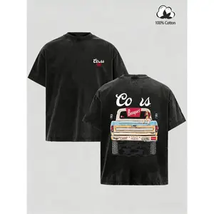 Vintage Washed Retro Truck Graphic Tee for Men & Women, Country Western Style Shirt, Soft Cotton Casual T-Shirt, Everyday Streetwear tiktokshopspringglowup