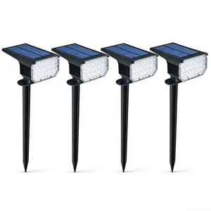 Smart Light Control Outdoor Waterproof Lawn Lights, Automatic on at Night, Garden Landscape Spotlights, Solar Powered Yard Lights, Set of 4