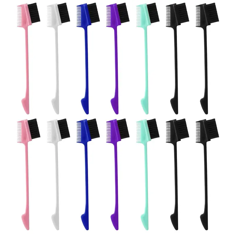 Women's 1Pc 3-In-1 Hair Edge Brush - Double-Sided Comb with Rat Tail Tip, Sleek Hair Tool for Taming Flyaways, Daily Grooming, Eyebrow Styling & Cleaning Needs