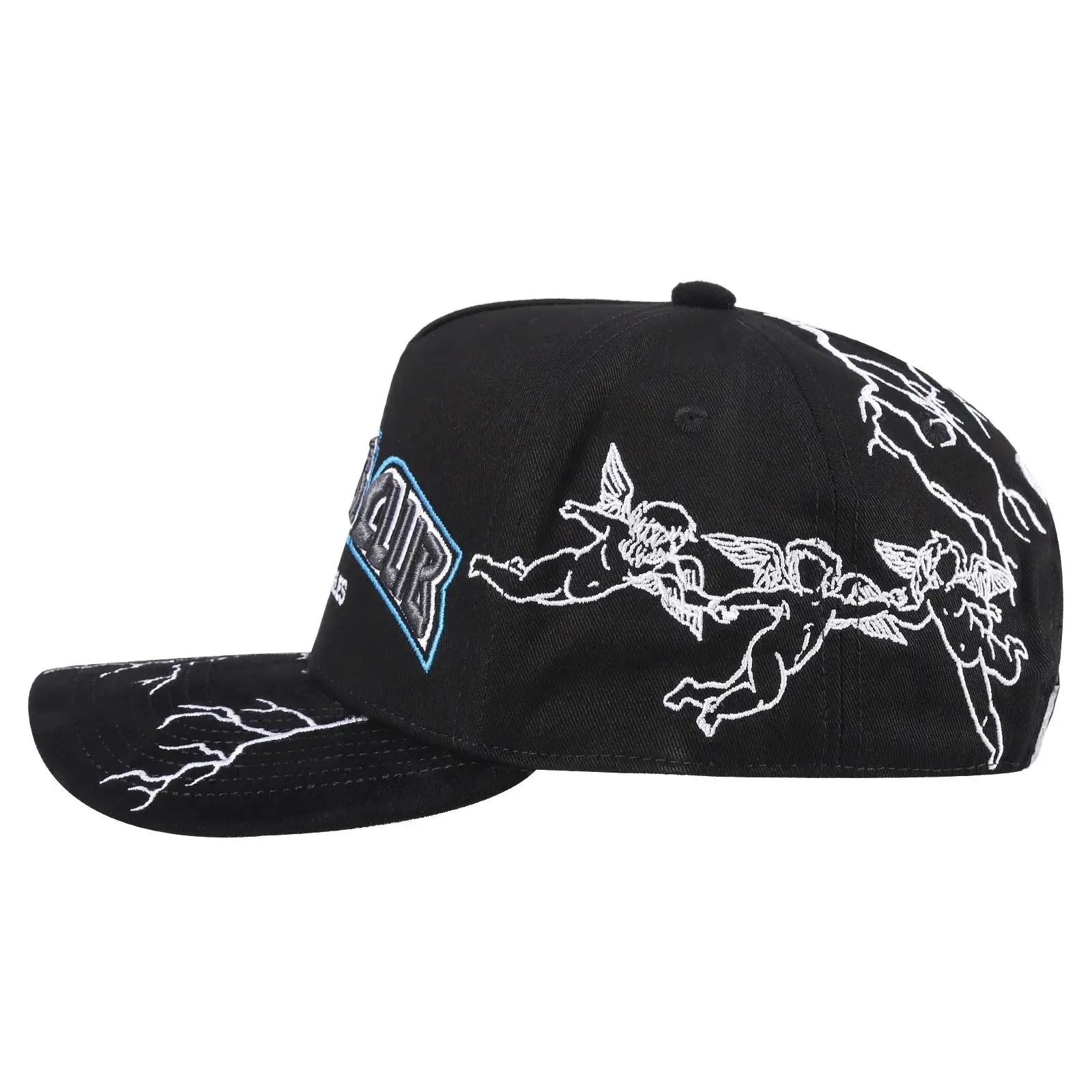The Hustler’s Club Embroidered Adjustable Snapback Hat - High Quality, Bold Graphics, Intricate Embroidery, Contrasting Details, Structured Crown, Black-And-White Embellished for Streetwear Brands Seeking Statement Hats, Adjustable Hat
