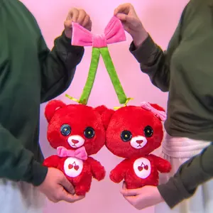 Pair of Cherry Teddy bears perfect for long distance relationships, couples, or best friends