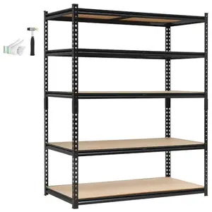 Heavy Duty Garage Shelving Units,5-Tier Adjustable Storage Shelves,48 x 24 x 72in,Loads 3000 LBSS,Adjustable Garage Storage Shelving, Metal Storage Utility Racks Shelf Unit