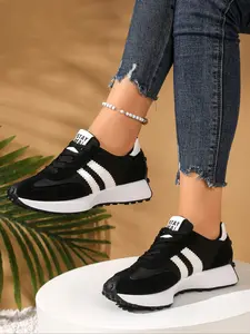 Women's Fashionable Lace Up Platform Sneakers, thick sole sneakers, Thick Soled Sneakers, Casual Comfortable Sports Shoes for Daily Wear, Female All-match Round Toe Shoes for Daily Wear, Footwear Sneakers