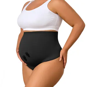No-Dig Mama Thong High Waisted Maternity Panties for Women with Baby Bump Seamless & Breathable Supportive Underwear for Pregnant Women S-2XL