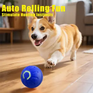 2026 BIONEMAGILI Interactive Self-Moving Pet Toy Ball - Motion-Activated Auto Rolling, Military-Grade Chew Resistant, USB-C Rechargeable for Small Dogs & Cats, Blue, Small/Medium Sizes