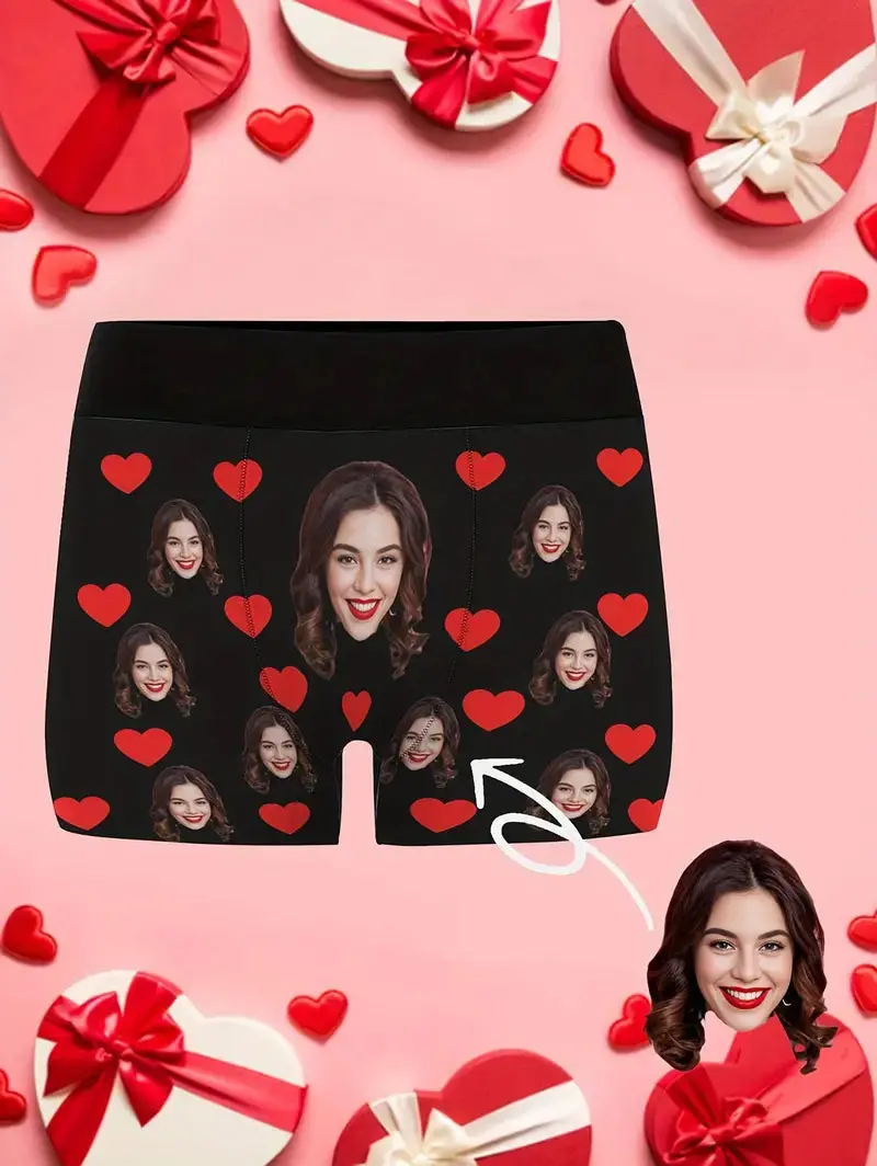 Personalized Photo Print Boxer Briefs for Men