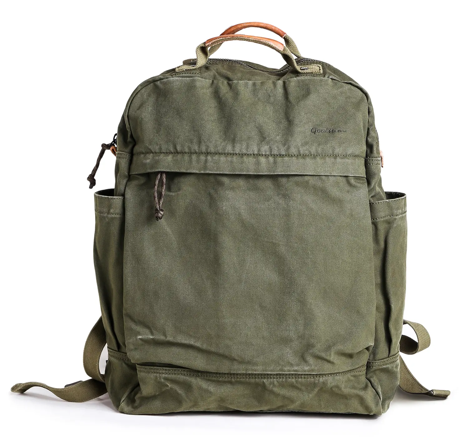 GOOTIUM Backpack for Men, Vintage Heavy-Duty Canvas Rucksack with Durable Hardware, 18L Travel Pack Built for Longevity and Resilience, Adjustable Shoulder Strap, Daily Use, Quick Access, Even Stitching