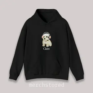 Clairo Dog Puppy Headphones Hoodie Merch | Y2K Indie Cute Trend Gift Graphic Hoodie, Sling Immunity Trending Style Bedroom Pop Clothing