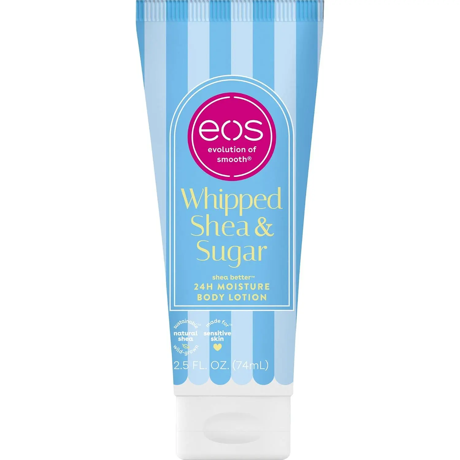 eos 24H Moisture Travel Body Lotion- Vanilla Cashmere, Travel Size Essential, Toiletries, Mini Body Lotion For Dry Skin, 2.5 fl oz (Pack of 2)