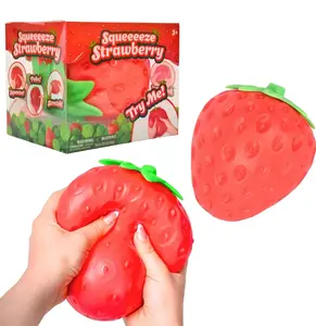 Strawberry - ExtraLarge 6" Squishy Stress Ball for Adults & Kids3+ - Fruity Fidget Toy for Stress Relief &Sensory Play - Safe & Durable Non-ToxicMaterial
