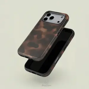 1pc Tortoiseshell Texture Spot Pattern Protective Phone Case, Durable Two-In-One Protection for iPhone 17 16 15 14 13 12 Pro Max, Samsung Galaxy Series