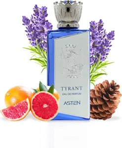 Asten Tyrant Eau de Parfum - Floral Musky Water Lily Scent with Blood Orange & Cedar Notes 100ml Bottle