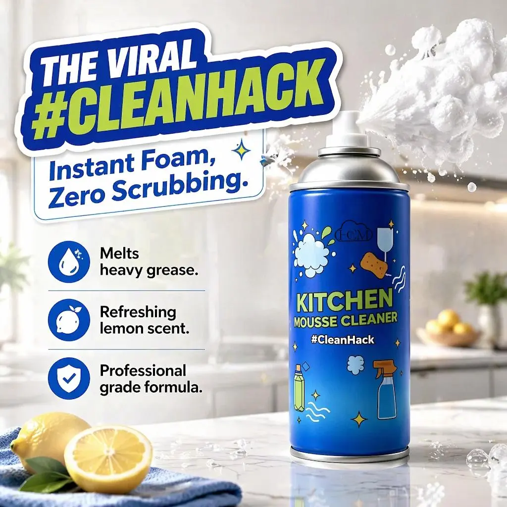 Multi-Purpose Kitchen Cleaner with Fresh Lemon Scent, Safe Formula for Quick Grease & Grime Dissolving, Ideal for Ovens, Range Hoods, Cookware