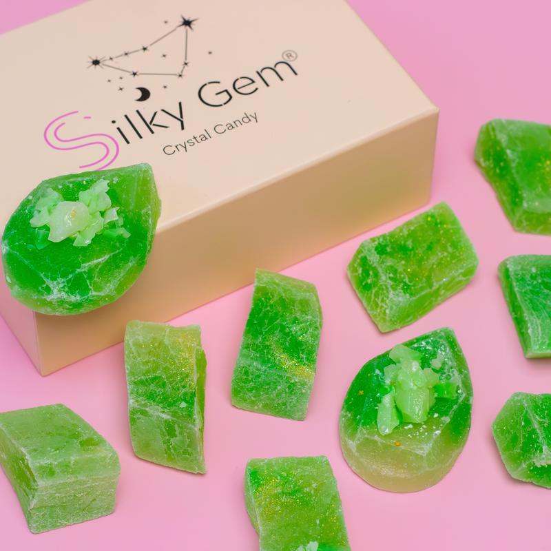 Silky Gem Crystal Candy - Coconut Pandan Jade - Handcrafted Crystal Candies - Perfect for Gifting & Sharing