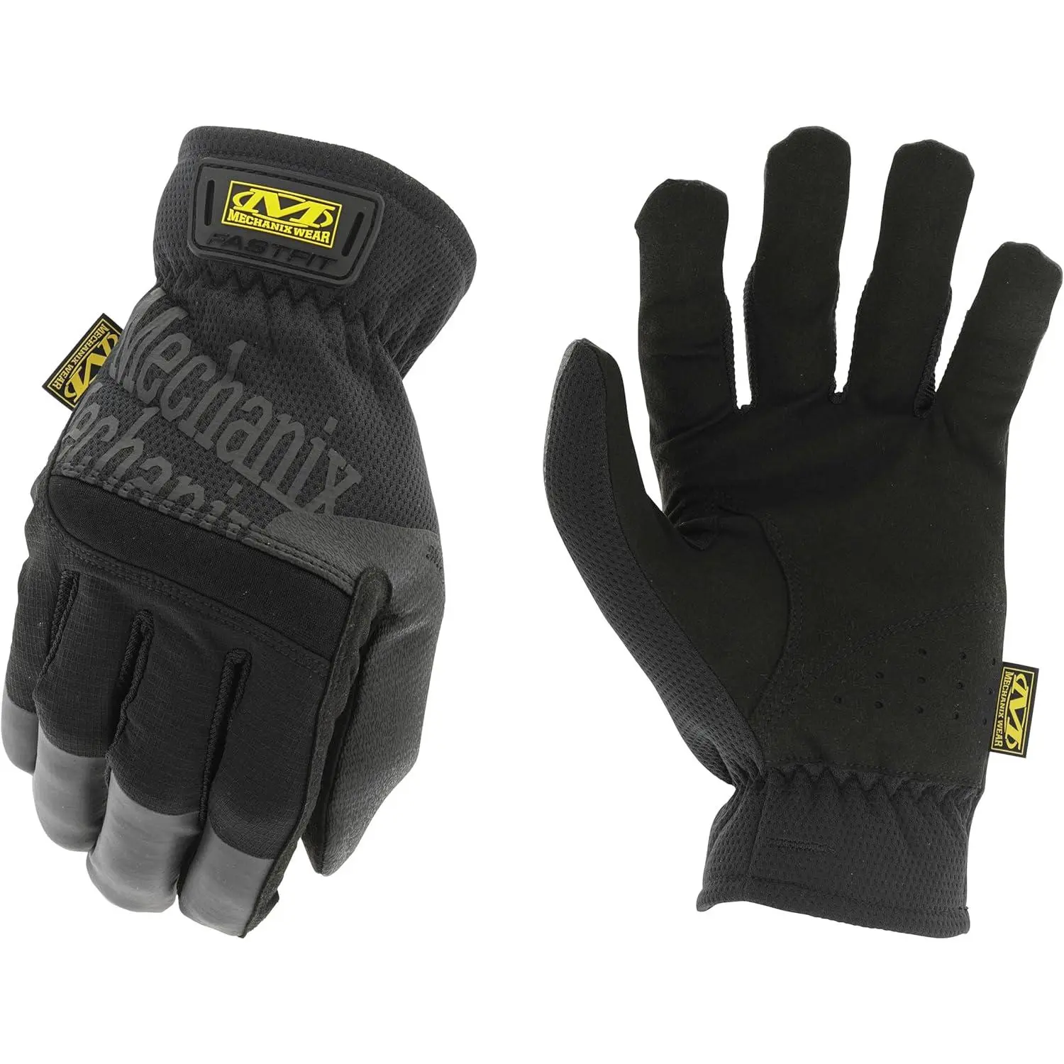 FastFit Work Gloves - Anti-Slip, Abrasion Resistant, Heavy Duty - Touchscreen Compatible, Vibration Damping - Maintenance, Carpentry Use - Flexibility, Breathability, Full-Wrap Cuff - X-Large, Black, Secure Fit, Coolplus Woven-Mesh Back Panels, Reusable,,
