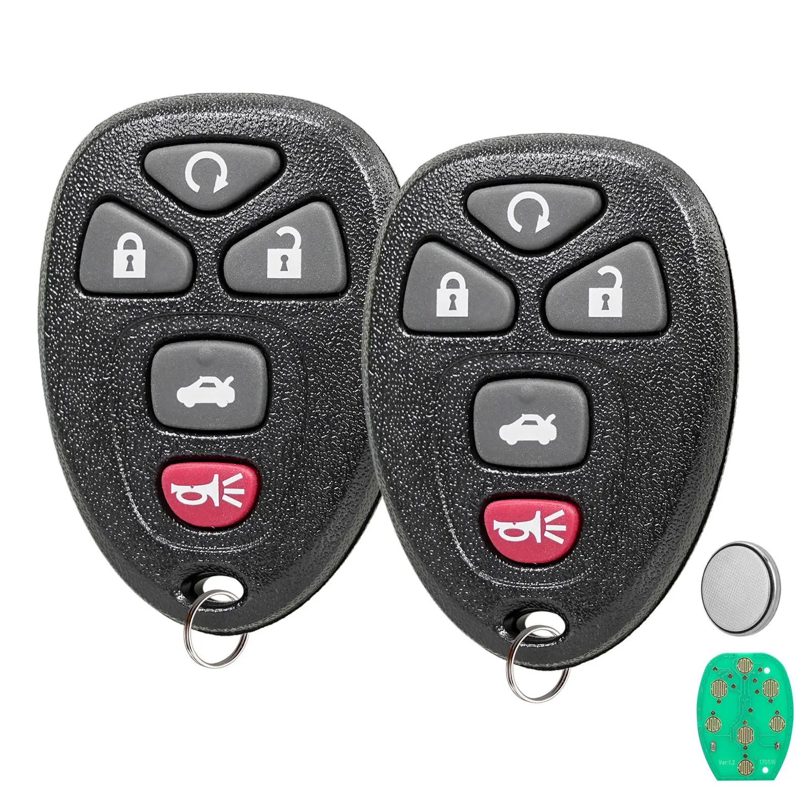 2 Car Remote Key Fobs - 315MHz 5-Button Keyless Entry Auto Accessories, Replacement for Buick Lacrosse, Allure, Pontiac G5, G6, Chevrolet Cobalt, Malibu, KOBGT04A Car Accessories, Car Gadgets, Accessories For Car